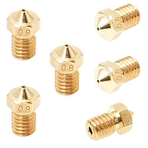 3D FREUNDE 6 Stk. Set J-head E3D V5/V6 bowden RepRap Extruder Hotend Düse aus Messing für 1.75mm Filament 3D Drucker printer Nozzle M6 (6 * 0.8mm) von 3D FREUNDE