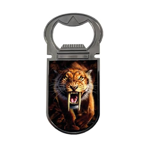 3D LiveLife Flaschenöffner - Sabertooth von Deluxebase Lentikular 3D Tiger Magnetischer Flaschenöffner Kühlschrankmagnet Flaschenöffner für Bierflaschen und Bar Zubehör für Zuhause, Reisen und von 3D LiveLife