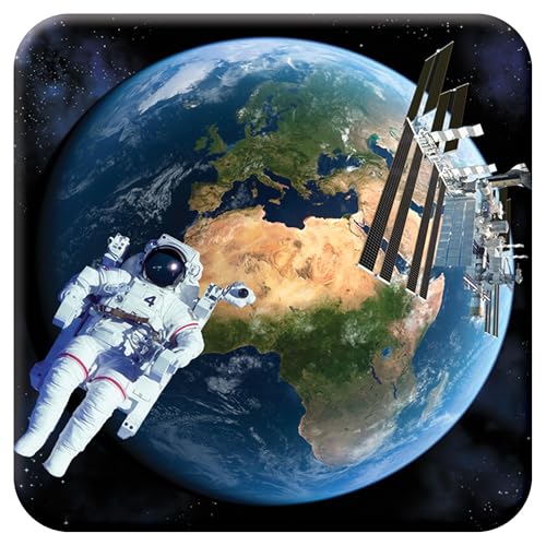 3D LiveLife Kork Matte - Erde aus Weltall von Deluxebase. Linsenförmige-3D-Kork Astronomie Untersetzer. rutschfeste Getränkematte mit Originalkunstwerk lizenziert vom bekannt Künstler David Penfound von 3D LiveLife