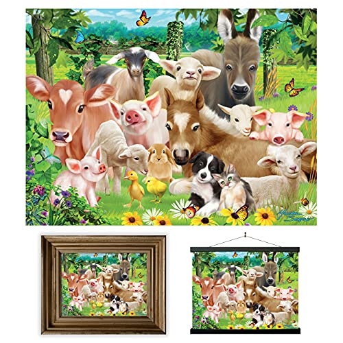 3D LiveLife Linsenförmige Wandkunst Drucke - Baby Nutztiere von Deluxebase. Ungerahmtes 3D Süß Poster. Perfekter Wandfüller. Original kunstwerk lizenziert von bekannt künstler, Michael Searle von 3D LiveLife