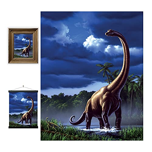 3D LiveLife Linsenförmige Wandkunst Drucke - Brachiosaurus von Deluxebase. Ungerahmtes 3D Dinosaurier Poster. Perfekter Wandfüller. Original kunstwerk lizenziert von bekannt künstler, Jerry LoFaro von 3D LiveLife