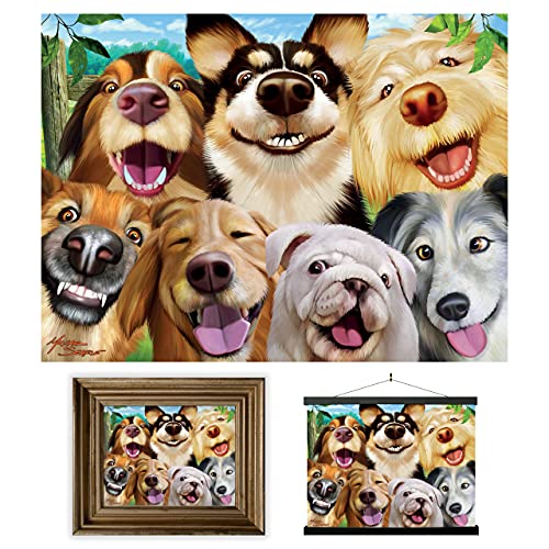 3D LiveLife Linsenförmige Wandkunst Drucke - Hunde-Selfie von Deluxebase. Ungerahmtes 3D Hund Poster. Perfekter Wandfüller. Original kunstwerk lizenziert von bekannt künstler, Michael Searle von 3D LiveLife