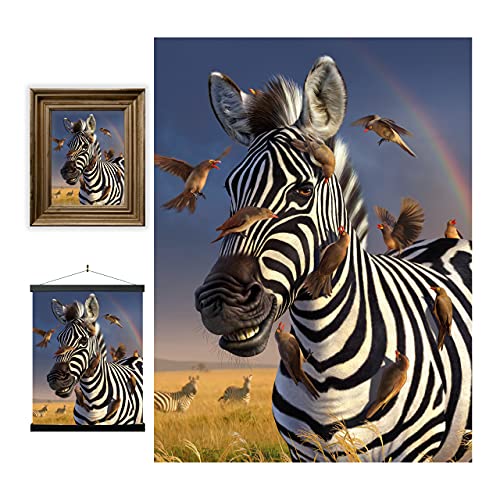 3D LiveLife Linsenförmige Wandkunst Drucke - Knastbruder von Deluxebase. Ungerahmtes 3D Zebra Poster. Perfekter Wandfüller. Original kunstwerk lizenziert von bekannt künstler, Jerry LoFaro von 3D LiveLife