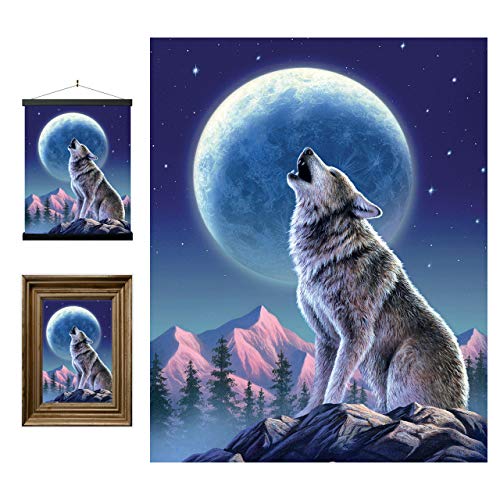 3D LiveLife Linsenförmige Wandkunst Drucke - Mondscheinsonate von Deluxebase. Ungerahmtes 3D Wolf Poster. Perfekter Wandfüller. Original kunstwerk lizenziert von bekannt künstler, Jerry LoFaro von 3D LiveLife