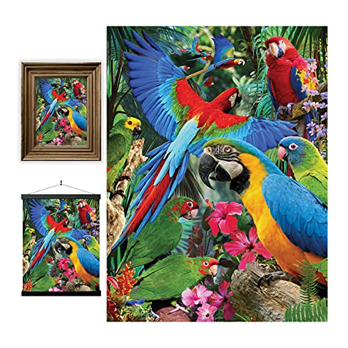 3D LiveLife Linsenförmige Wandkunst Drucke - Papagei Pandämonium von Deluxebase. Ungerahmtes 3D Vogel Poster. Perfekter Wandfüller. Original kunstwerk lizenziert von bekannt künstler, David Penfound von 3D LiveLife