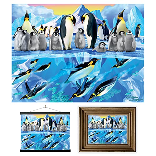3D LiveLife Linsenförmige Wandkunst Drucke - Pinguin stürzen von Deluxebase. Ungerahmtes 3D Winter Poster. Perfekter Wandfüller. Original kunstwerk lizenziert von bekannt künstler, Michael Searle von 3D LiveLife