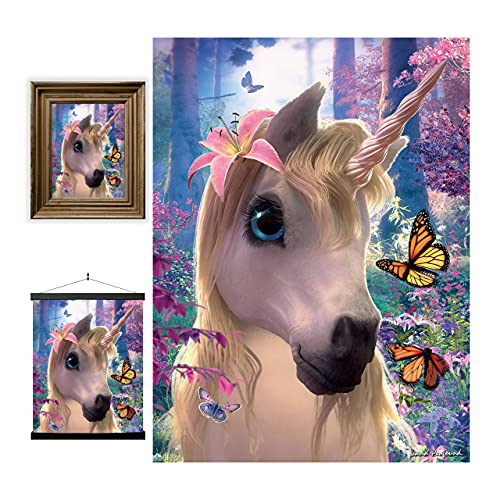 3D LiveLife Linsenförmige Wandkunst Drucke - Süßes Einhorn von Deluxebase. Ungerahmtes 3D Fantasie Poster. Perfekter Wandfüller. Original kunstwerk lizenziert von bekannt künstler, David Penfound von 3D LiveLife