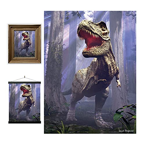 3D LiveLife Linsenförmige Wandkunst Drucke - T-Rex-Szene von Deluxebase. Ungerahmtes 3D Dinosaurier Poster. Perfekter Wandfüller. Original kunstwerk lizenziert von bekannt künstler, David Penfound von 3D LiveLife