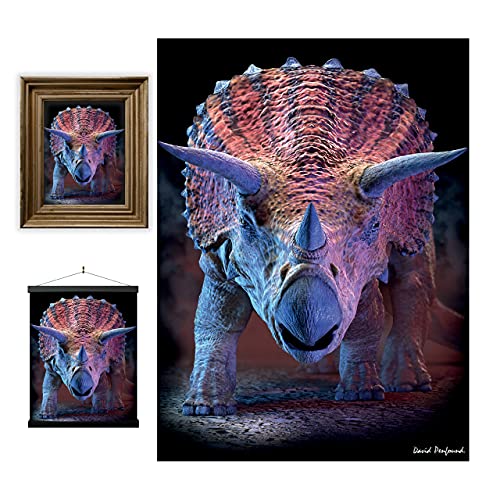 3D LiveLife Linsenförmige Wandkunst Drucke - Triceratops von Deluxebase. Ungerahmtes 3D Dinosaurier Poster. Perfekter Wandfüller. Original kunstwerk lizenziert von bekannt künstler, David Penfound von 3D LiveLife