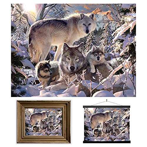 3D LiveLife Linsenförmige Wandkunst Drucke - Winterwölfe von Deluxebase. Ungerahmtes 3D Wolf Poster. Perfekter Wandfüller. Original kunstwerk lizenziert von bekannt künstler, David Penfound von 3D LiveLife