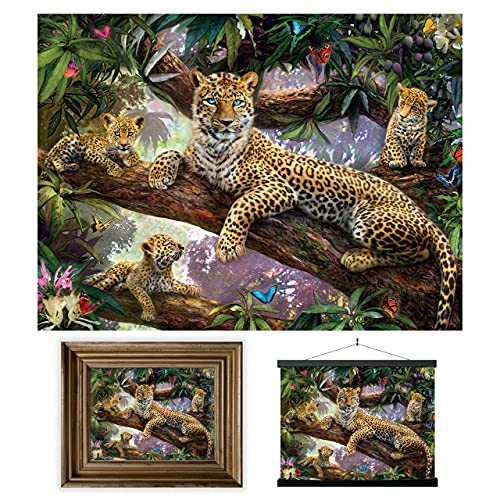 3D LiveLife Linsenförmige Wandkunst Drucke - Wipfel Leoparden von Deluxebase. Ungerahmtes 3D Dschungel Poster. Perfekter Wandfüller. Original kunstwerk lizenziert von bekannt künstler, Jan Patrik Kra von 3D LiveLife