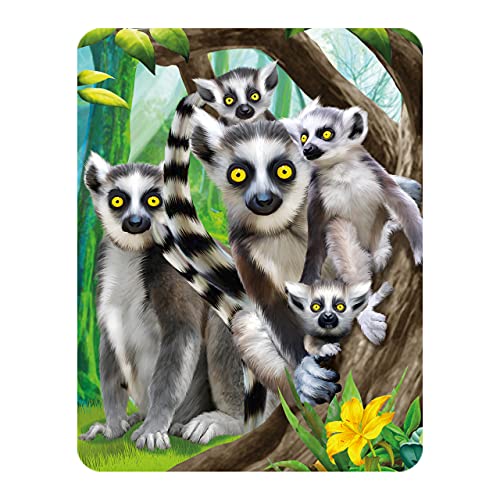 3D LiveLife Magnet - Ringschwanz Lemur von Deluxebase. Linsenförmige 3D Kattas Kühlschrankmagnet. Dekoration für Kinder und Erwachsene mit Kunstwerk lizenziert von bekannt Künstler, Michael Searle von 3D LiveLife