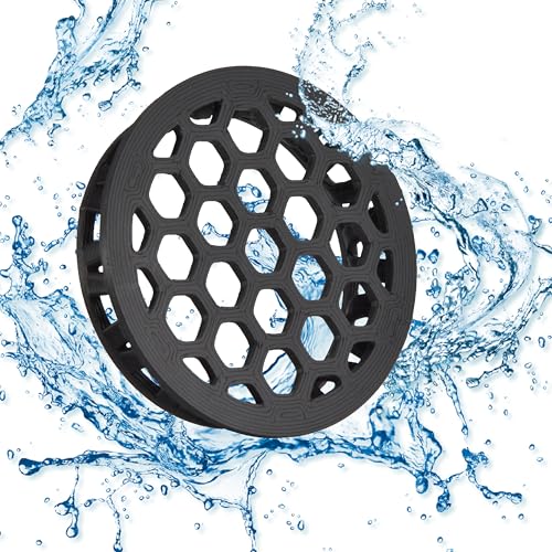 Optimiertes Ersatz - Haarsieb für TECE Drainline Duschrinnen Ablaufrinnen – Werkzeuglos - Durchmesser 49mm Kunststoff Schwarz – Ersetzt das Originale TECE Haarsieb (660005) von 3D M