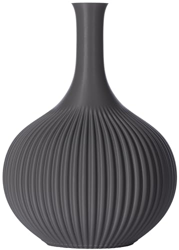 3D Vase Blumenvase/Dekovase Sonja 20 cm für Schnitt-/ Trockenblumen | nachhaltig | wasserdicht (Dunkelgrau) von 3D Vase