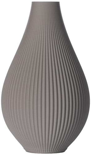 3D Vase Blumenvase/Dekovase Susann 17 cm für Schnitt-/ Trockenblumen | nachhaltig | wasserdicht (Hellgrau) von 3D Vase