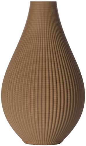 3D Vase Blumenvase/Dekovase Susann 17 cm für Schnitt-/ Trockenblumen | nachhaltig | wasserdicht (Braun) von 3D Vase