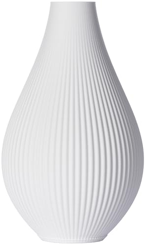 3D Vase Blumenvase/Dekovase Susann 17 cm für Schnitt-/ Trockenblumen | nachhaltig | wasserdicht (Weiß) von 3D Vase
