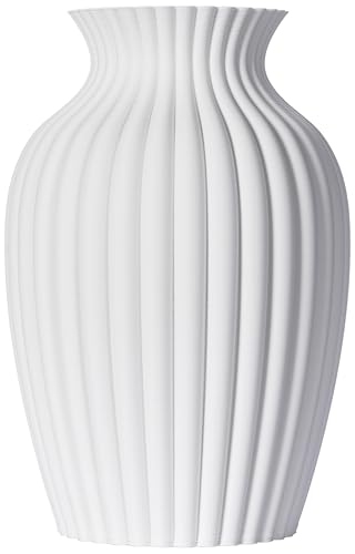 3D Vase Blumenvase Dekovase Brikenda 21cm für Schnitt-/ Trockenblumen | nachhaltig | wasserdicht (Weiß) von 3D Vase