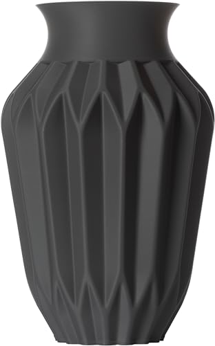 3D Vase Dekovase Agda 22,5cm für Schnitt-/ Trockenblumen | nachhaltig | Pampasgras (Dunkelgrau) von 3D Vase