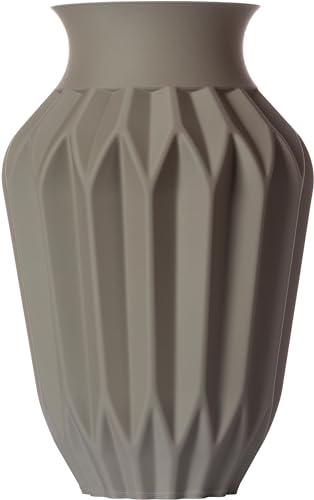 3D Vase Dekovase Agda 22,5cm für Schnitt-/ Trockenblumen | nachhaltig | Pampasgras (Hellgrau) von 3D Vase