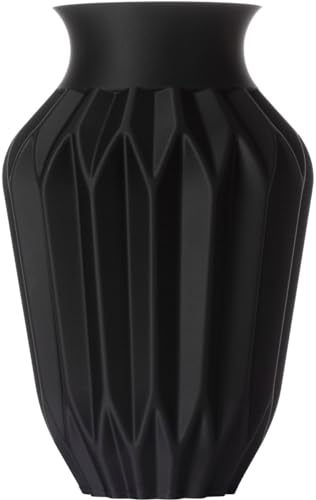 3D Vase Dekovase Agda 22,5cm für Schnitt-/ Trockenblumen | nachhaltig | Pampasgras (Schwarz) von 3D Vase