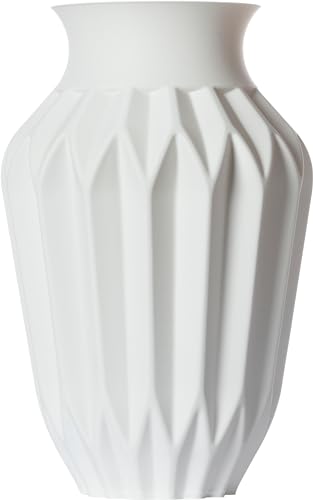 3D Vase Dekovase Agda 22,5cm für Schnitt-/ Trockenblumen | nachhaltig | Pampasgras (Weiß) von 3D Vase