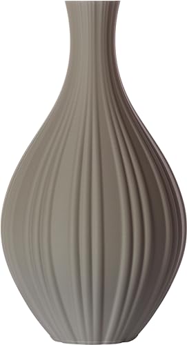 3D Vase Dekovase Alva L 30cm Bodenvase Deko Vase Pampasgras Trockenblumen (Hellgrau) von 3D Vase