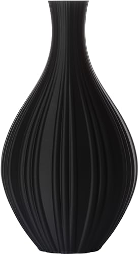 3D Vase Dekovase Alva L 30cm Bodenvase Deko Vase Pampasgras Trockenblumen (Schwarz) von 3D Vase