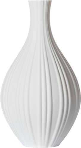 3D Vase Dekovase Alva L 30cm Bodenvase Deko Vase Pampasgras Trockenblumen (Weiß) von 3D Vase