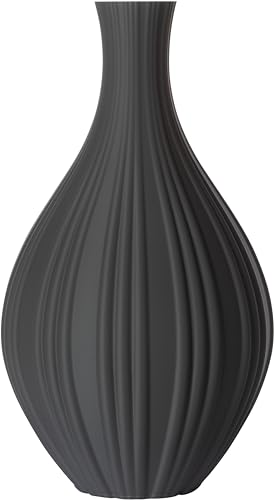 3D Vase Dekovase Alva XL 38cm Bodenvase Deko Vase Pampasgras Trockenblumen (Dunkelgrau) von 3D Vase