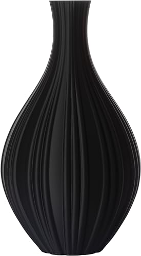 3D Vase Dekovase Alva XL 38cm Bodenvase Deko Vase Pampasgras Trockenblumen (Schwarz) von 3D Vase