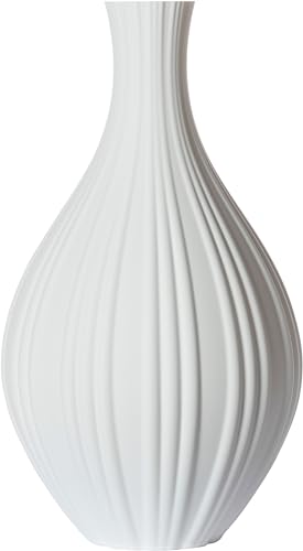 3D Vase Dekovase Alva XL 38cm Bodenvase Deko Vase Pampasgras Trockenblumen (Weiß) von 3D Vase