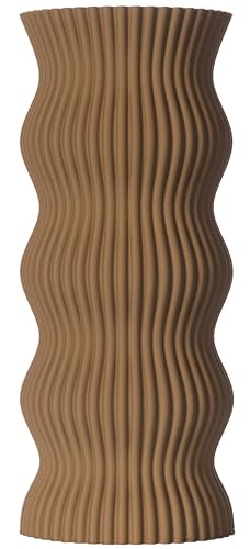 3D Vase Dekovase Anneli XL 38cm Bodenvase Deko Vase Pampasgras Trockenblumen (Braun) von 3D Vase