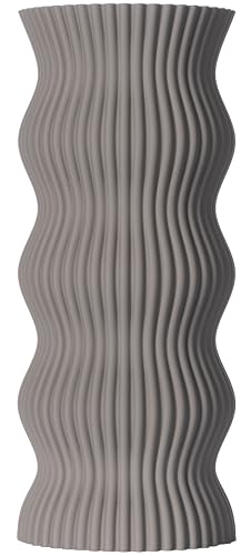 3D Vase Dekovase Anneli XL 38cm Bodenvase Deko Vase Pampasgras Trockenblumen (Hellgrau) von 3D Vase