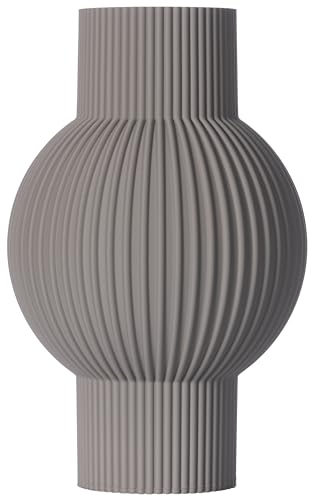 3D Vase Dekovase Bella 30cm Bodenvase Blumenvase Deko Vase Pampasgras Trockenblumen (Hellgrau) von 3D Vase