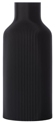 3D Vase Dekovase Edita L 30cm Bodenvase Deko Vase Pampasgras Trockenblumen (Schwarz) von 3D Vase