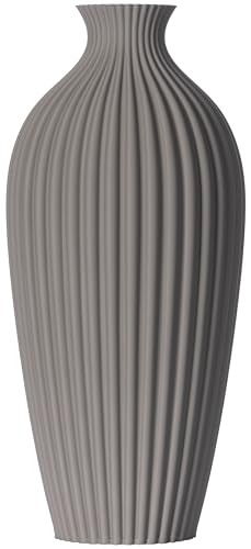 3D Vase Dekovase Saskia L 30cm Bodenvase Vase Pampasgras Trockenblumen Hellgrau von 3D Vase