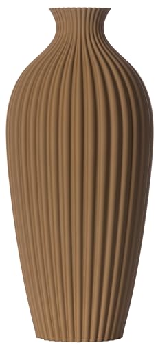 3D Vase Dekovase Saskia L 30cm Bodenvase Vase für Pampasgras Trockenblumen Braun von 3D Vase