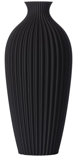 3D Vase Dekovase Saskia L 30cm Bodenvase Vase Pampasgras Trockenblumen Schwarz von 3D Vase