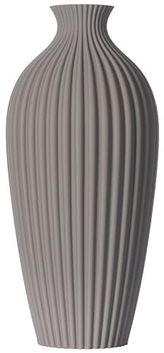 3D Vase Dekovase Saskia XL 38cm Bodenvase Vase Pampasgras Trockenblumen Hellgrau von 3D Vase