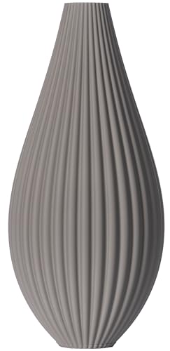 3D Vase Dekovase Sina L 30cm Bodenvase Vase Pampasgras Trockenblumen Hellgrau von 3D Vase