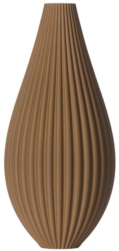 3D Vase Dekovase Sina L 30cm Bodenvase Vase für Pampasgras Trockenblumen Braun von 3D Vase