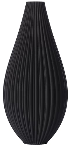 3D Vase Dekovase Sina L 30cm Bodenvase Vase für Pampasgras Trockenblumen Schwarz von 3D Vase