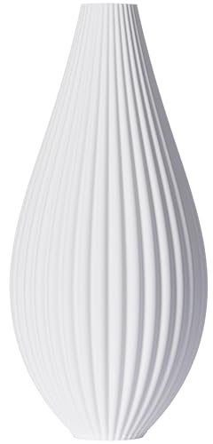 3D Vase Dekovase Sina L 30cm Bodenvase Vase für Pampasgras Trockenblumen Weiß von 3D Vase