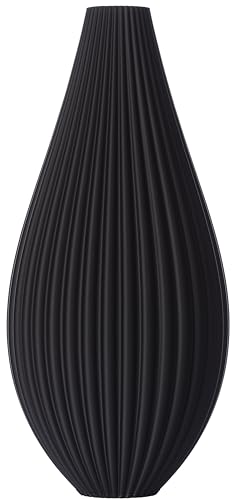 3D Vase Dekovase Sina XL 40cm Bodenvase Vase Pampasgras Trockenblumen Schwarz von 3D Vase