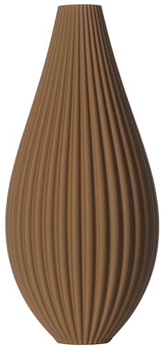 3D Vase Dekovase Sina XL 40cm Bodenvase Vase für Pampasgras Trockenblumen Braun von 3D Vase