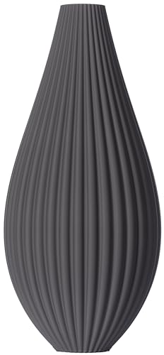 3D Vase Dekovase Sina XL 40cm Bodenvase Vase für Pampasgras Trockenblumen Grau von 3D Vase