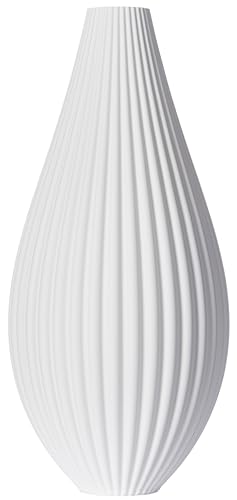 3D Vase Dekovase Sina XL 40cm Bodenvase Vase für Pampasgras Trockenblumen Weiß von 3D Vase