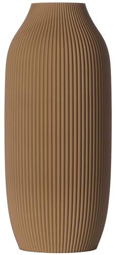 3D Vase Dekovase Stella L 30cm Bodenvase Vase für Pampasgras Trockenblumen Braun von 3D Vase