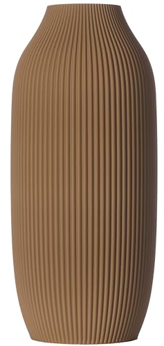 3D Vase Dekovase Stella XL 38cm Bodenvase Deko Vase Pampasgras Trockenblumen Braun von 3D Vase
